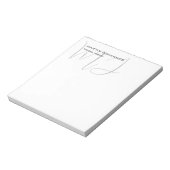 Monogram Wit Grijs Personal Trainer Modern Notitieblok (Linkerzijde)