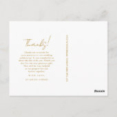 Monogram Wit Huwelijksfoto Bedankt Briefkaart (Achterkant)