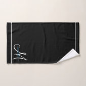 Monogram Wit Initiaal Turquoise Script naam Bad Handdoek (Handdoek)