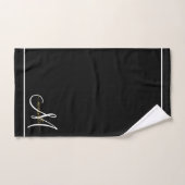 Monogram Wit Initialen Gouden Script Naam Bad Handdoek (Handdoek)