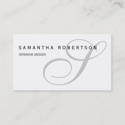 Monogram wit interieur designer Visitekaartje (Voorkant)