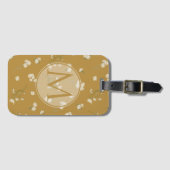 Monogram wit madeliefje bloemenpatroon bagagelabel (Voorkant (horizontaal))