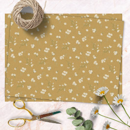 Monogram wit madeliefje bloemenpatroon tissuepapier