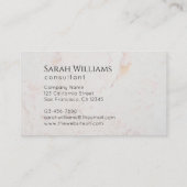 Monogram Wit Marmer Eenvoudig Modern Zwart Initiaa Visitekaartje (Achterkant)