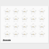 Monogram Wit Marmer Goud Glitter Naam Ster Sticker (Vel)
