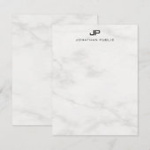 Monogram wit marmer Sjabloon Elegant Modern (Voorkant / Achterkant)