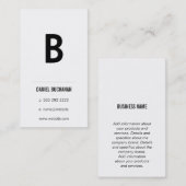 Monogram / wit / minimaal visitekaartje (Voorkant / Achterkant)