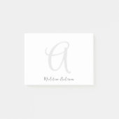 Monogram Wit Modern Minimalistisch Elegant Post-it® Notes (Voorkant)