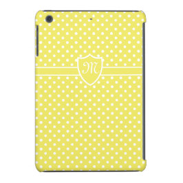 Monogram  Wit op Gele Polka Dot iPhone 13 Hoesje