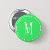 Monogram Wit op Lichtgroene Ronde Knop Button 5,7 Cm (Voorkant /achterkant)