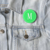 Monogram Wit op Lichtgroene Ronde Knop Button 5,7 Cm (In situ)