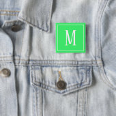 Monogram Wit op Lichtgroene Vierkante Knop Button 5,1 Cm (In situ)