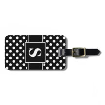 Monogram Wit op Zwarte Stippenprint
