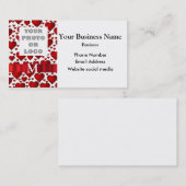 Monogram wit, rood hart patroon bedrijf logo visitekaartje (Voorkant / Achterkant)