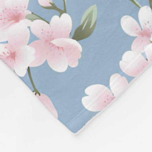 Monogram Wit Roze Blauw Bloem Shabby Chic Fleece Deken (Hoek)