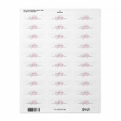 Monogram Wit Roze Kleur Plain Modern Minimalist Etiket (Full Sheet)
