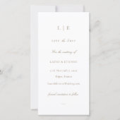 Monogram Wit Roze Save The Date Huwelijk    (Voorkant)