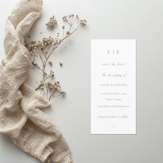 Monogram Wit Roze Save The Date Huwelijk   