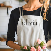 Monogram Wit Zwart Modern Eenvoudig Elegante Naam Schort