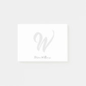 Monogram Wit Zwart Modern Minimalistisch Elegant Post-it® Notes (Voorkant)