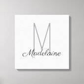 Monogram wit zwart persoonlijk elegant canvas afdruk (Voorkant)