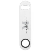 Monogram wit zwart zilver persoonlijk speed flessenopener (Achterkant)