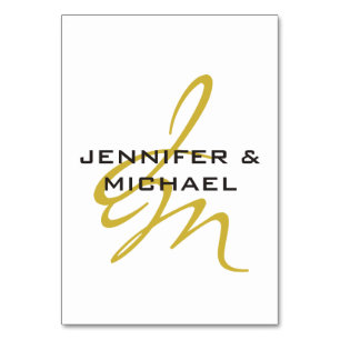 Monogram Witgoud Kleur Eenvoudig Modern Minimalist Kaart