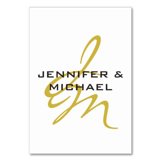 Monogram Witgoud Kleur Eenvoudig Modern Minimalist Kaart (Voorkant)