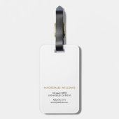 Monogram Witgoud Moderne Minimalistische Initiële Bagagelabel (Achterkant verticaal)