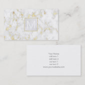 monogram witgouden marmer visitekaartje (Voorkant / Achterkant)