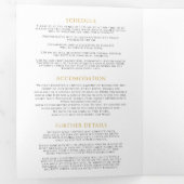 Monogram witgouden zwarte huwelijksdiner optie RSV Drieluik Uitnodiging (Binnenzijde eerst)