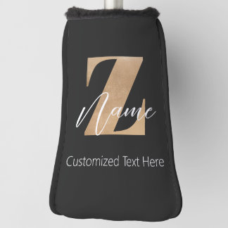 Monogram with Initial Z & Custom Name Personalized Golfheadcover