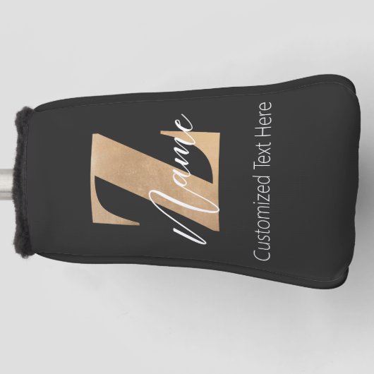 Monogram with Initial Z & Custom Name Personalized Golfheadcover (Voorkant)