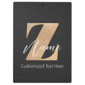 Monogram with Initial Z & Custom Name Personalized Klembord (Achterkant)