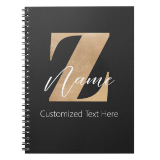 Monogram with Initial Z & Custom Name Personalized Notitieboek