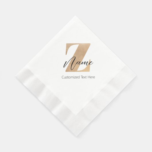 Monogram with Initial Z & Custom Name Personalized Servet (Hoek)