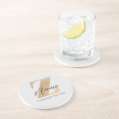 Monogram with Initial Z & Custom Name Personalized Zandsteen Onderzetter (Zijkant)