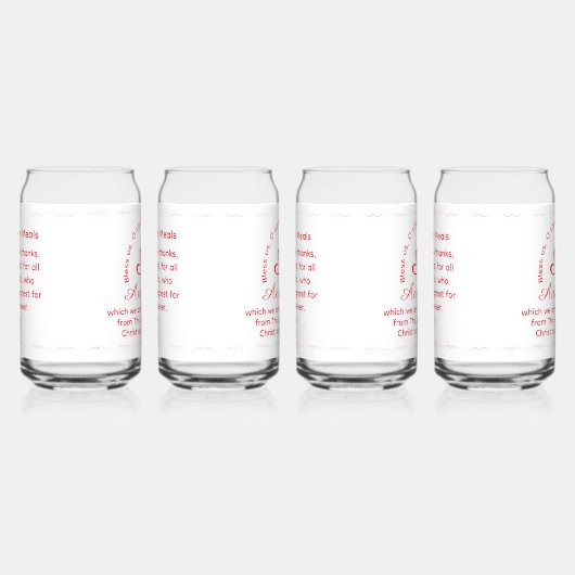Monogram with Name Catholic Blessing Drinkware Set Blikvorm Glas (Rechts)