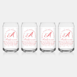 Monogram with Name Catholic Blessing Drinkware Set Blikvorm Glas