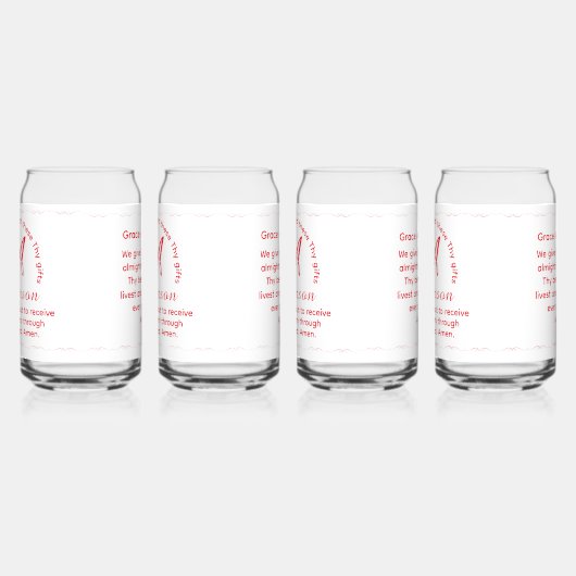 Monogram with Name Catholic Blessing Drinkware Set Blikvorm Glas (Links)