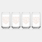 Monogram with Name Catholic Blessing Drinkware Set Blikvorm Glas (Achterkant)