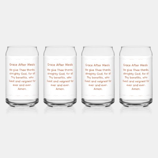 Monogram with Name Catholic Blessing Drinkware Set Blikvorm Glas (Achterkant)
