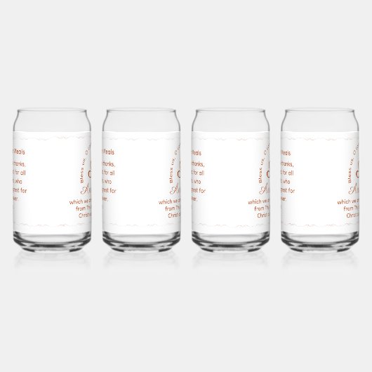 Monogram with Name Catholic Blessing Drinkware Set Blikvorm Glas (Rechts)
