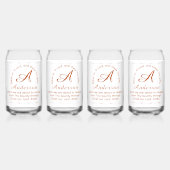 Monogram with Name Catholic Blessing Drinkware Set Blikvorm Glas (Voorkant)