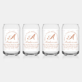 Monogram with Name Catholic Blessing Drinkware Set Blikvorm Glas