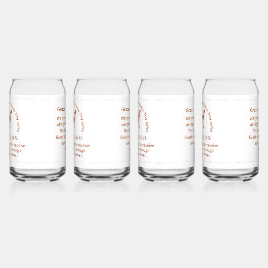 Monogram with Name Catholic Blessing Drinkware Set Blikvorm Glas (Links)