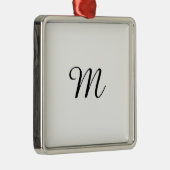 MONOGRAM-WITTE AANGEPASTE AANGEPASTE MONOGRAM METALEN ORNAMENT (Rechts)