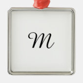 MONOGRAM-WITTE AANGEPASTE AANGEPASTE MONOGRAM METALEN ORNAMENT (Voorkant)