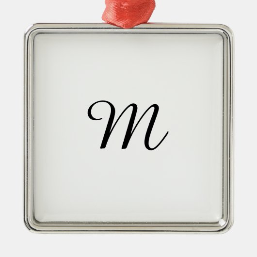 MONOGRAM-WITTE AANGEPASTE AANGEPASTE MONOGRAM METALEN ORNAMENT (Voorkant)