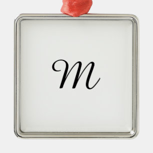 MONOGRAM-WITTE  AANGEPASTE MAASWIJDTE METALEN ORNAMENT